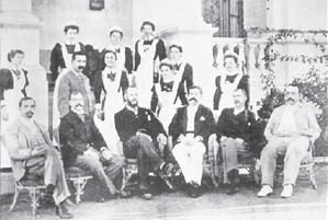 2. The Staff from the Charters Towers Hospital, Queensland. Francis Hare is seated far left.